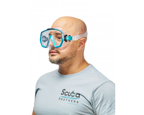 Маска TUSA FREEDOM ELITE, бирюзовая рамка, прозрачный силикон