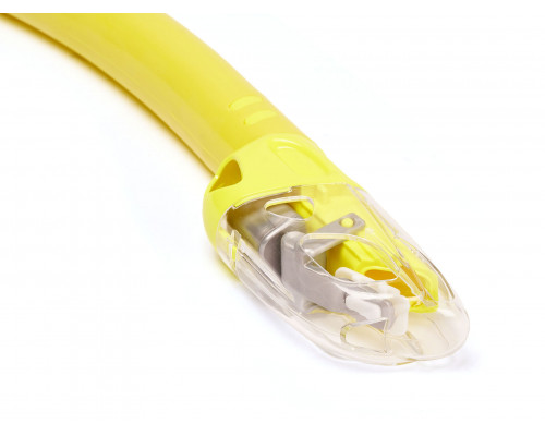 Трубка TUSA HYPERDRY ELITE II, желтая, прозрачный силикон