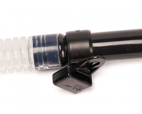 Трубка TUSA HYPERDRY ELITE II, черная, прозрачный силикон