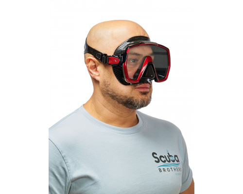 Маска TUSA FREEDOM HD, красная рамка, черный силикон