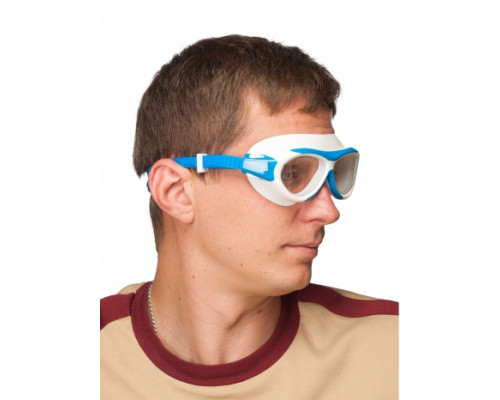 Очки SALVIMAR FRIPP, подростковые, белый силикон/синяя рамка