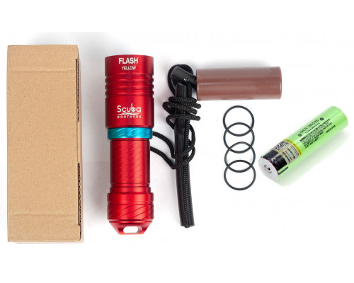 Фонарь SCUBA BROTHERS FLASH RED 2000Lm CREE XM-L L2, АКБ в комплекте, теплый белый свет