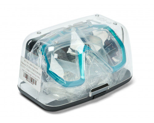 Маска TUSA FREEDOM ELITE, бирюзовая рамка, прозрачный силикон