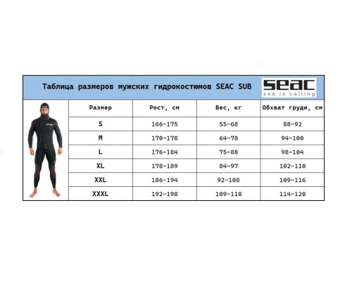 Гидрокостюм SEAC SUB CLUB MAN MONO 7 мм